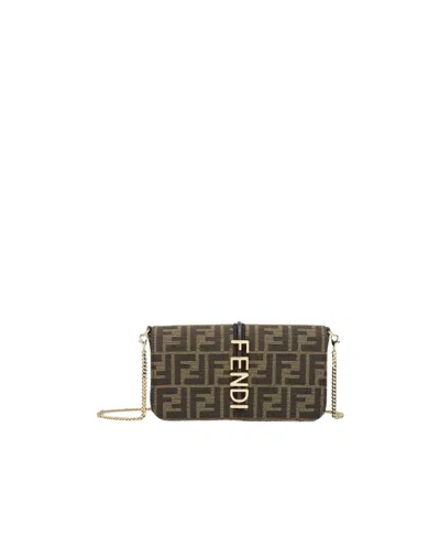 FENDI FENDI FENDIGRAPHY FF JACQUARD CHAIN-LINKED WALLET