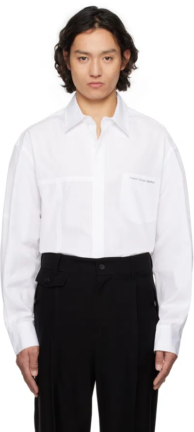 FENG CHEN WANG WHITE PANELED SHIRT