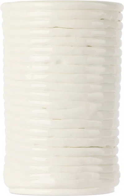 FERM LIVING OFF-WHITE CORDUROY VASE