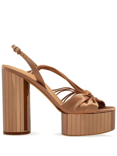 FERRAGAMO 125MM MIRRORED PLATFORM SANDALS