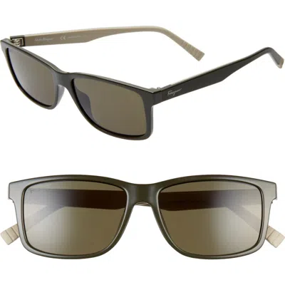FERRAGAMO FERRAGAMO 57MM SQUARE SUNGLASSES