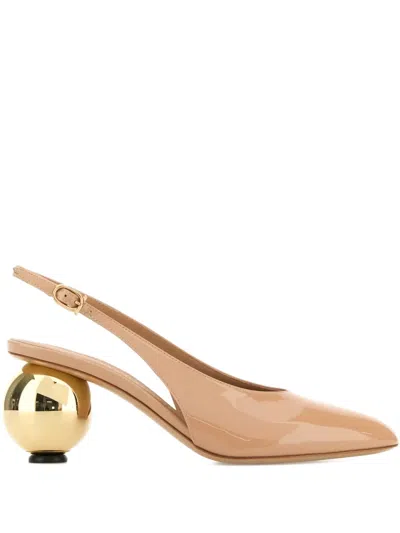 FERRAGAMO 70MM TESSIE SPHERE-HEEL SLINGBACK PUMPS