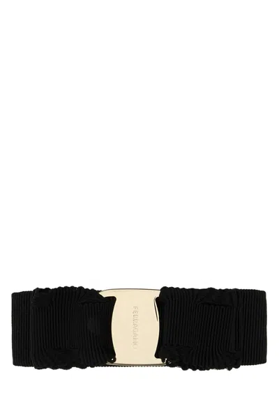 FERRAGAMO BLACK FABRIC VARA HAIR CLIP