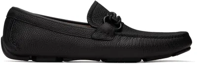 FERRAGAMO BLACK GANCINI ORNAMENT LOAFERS