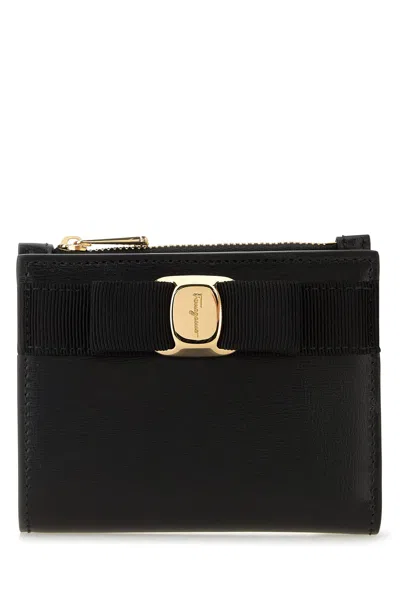 FERRAGAMO BLACK LEATHER WALLET