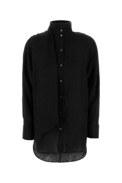 FERRAGAMO WOMEN BLACK SILK SHIRT, XS LUXURY SHIRTS FOR WOMEN DARVEYS