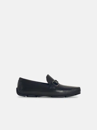 FERRAGAMO BLUE LEATHER LOAFERS