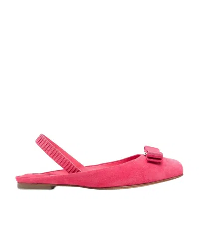FERRAGAMO SALVATORE FERRAGAMO BOW-DETAILED SLIP-ON FLAT SHOES
