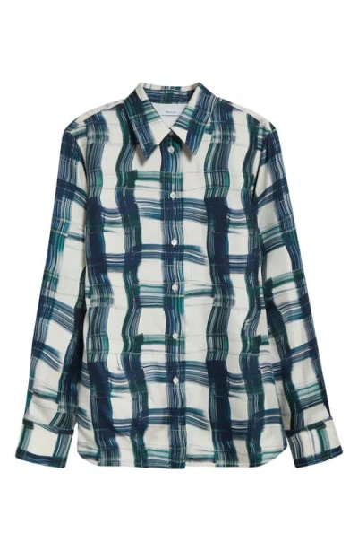 FERRAGAMO FERRAGAMO BRUSHSTROKE PRINT SILK BUTTON-UP SHIRT