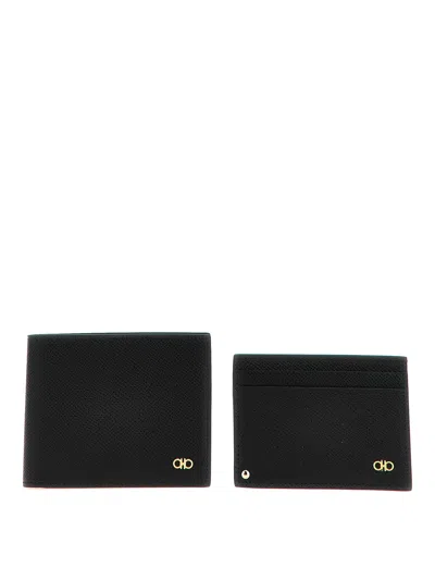 FERRAGAMO GANCIO WALLET + CARD HOLDER SET