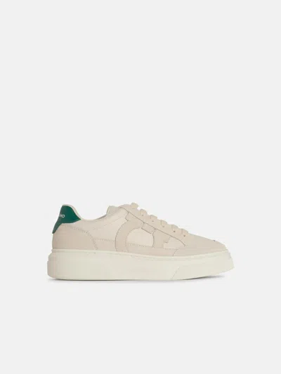 FERRAGAMO 'CASSINA' WHITE LEATHER SNEAKERS