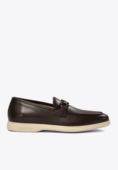 FERRAGAMO COSIMO LEATHER LOAFERS