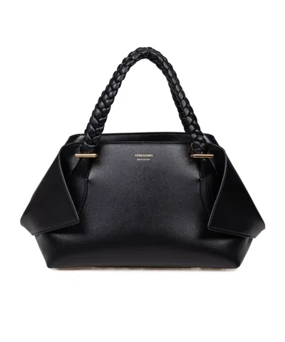 FERRAGAMO DOUBLE HANDLE SHOULDER BAG