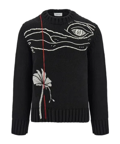 FERRAGAMO EMBROIDERY ROUND-NECK SWEATER