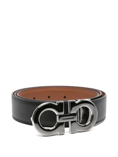 FERRAGAMO GANCINI BUCKLE LEATHER BELT