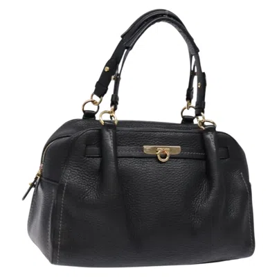FERRAGAMO GANCINI HANDBAG LEATHER LEATHER HANDBAG (PRE-OWNED)