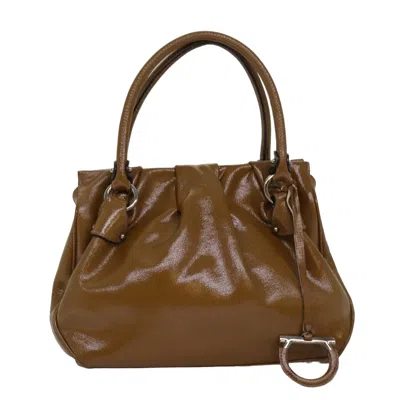 FERRAGAMO GANCINI PATENT LEATHER HANDBAG (PRE-OWNED)