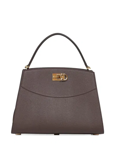 FERRAGAMO GANCIO-CLASP HAMMERED CALFSKIN TOTE BAG