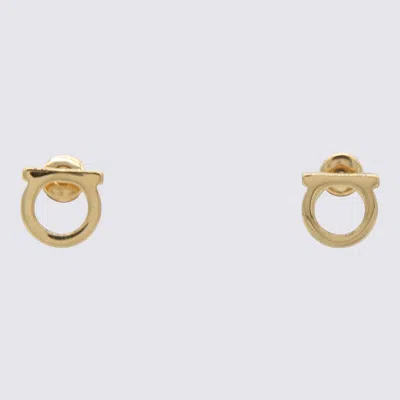 FERRAGAMO GOLD TONE BRASS EARRINGS