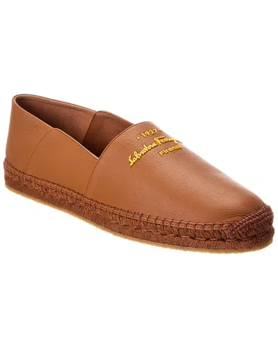 FERRAGAMO FERRAGAMO GUS LEATHER ESPADRILLE