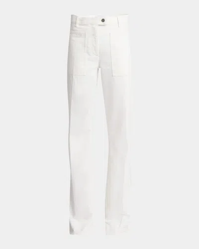 FERRAGAMO HIGH-RISE MIDWEIGHT DENIM STRAIGHT-LEG PANTS
