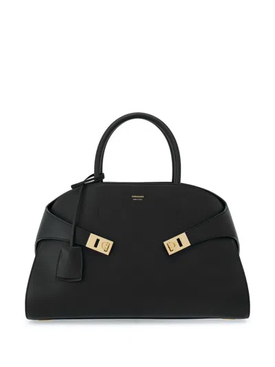 FERRAGAMO HUG LEATHER TOTE BAG