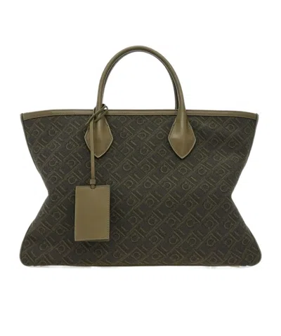 FERRAGAMO JACQUARD SHOULDER BAG