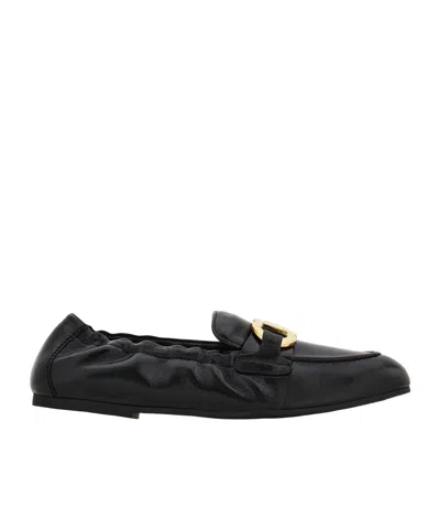 FERRAGAMO FERRAGAMO GANCINI PLAQUE ELASTICATED LOAFERS