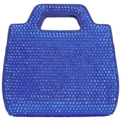 FERRAGAMO FERRAGAMO LADIES BLUE CRYSTAL STUDDED WANDA MINI BAG 214469 762650