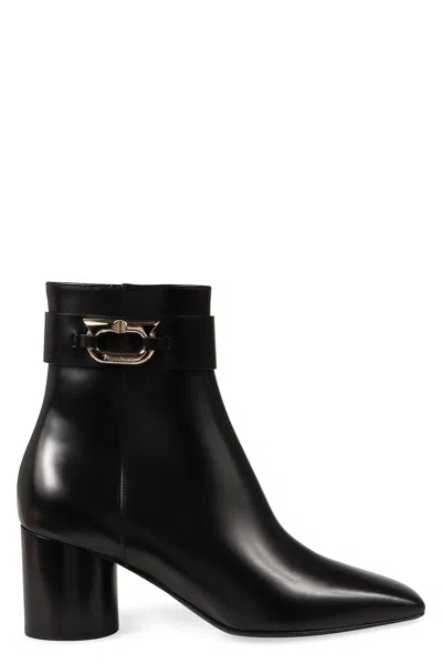 FERRAGAMO LEATHER ANKLE BOOTS