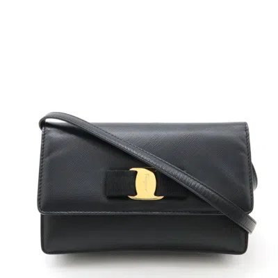 FERRAGAMO LEATHER CLUTCH BAG SHOULDER BAG (PRE-OWNED)