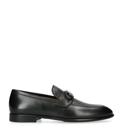 FERRAGAMO LEATHER FOSTER GANCHO LOAFERS