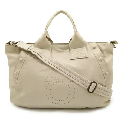 FERRAGAMO LEATHER HANDBAG SHOULDER BAG TOTE BAG (PRE-OWNED)