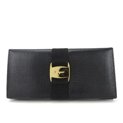 FERRAGAMO LEATHER LONG WALLET (BI-FOLD) (PRE-OWNED)