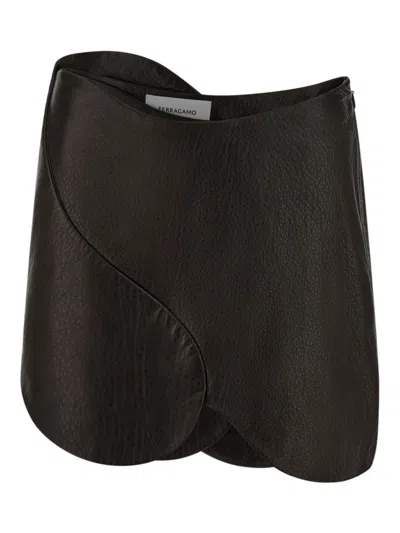 FERRAGAMO LEATHER MINI SKIRT