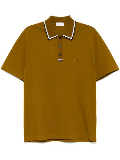 FERRAGAMO LOGO-EMBROIDERED POLO SHIRT