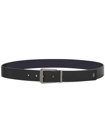 FERRAGAMO LOGO-ENGRAVED REVERSIBLE LEATHER BELT