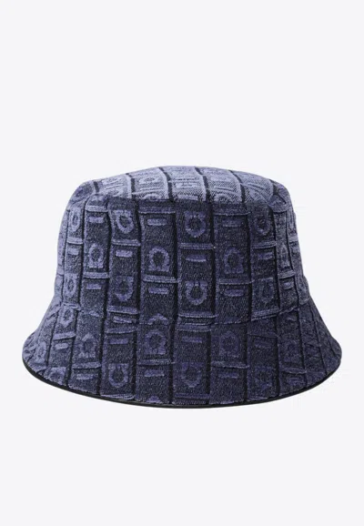 FERRAGAMO LOGO JACQUARD CLOCHE HAT