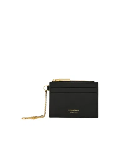 FERRAGAMO FERRAGAMO LOGO PRINTED ZIPPED CARDHOLDER
