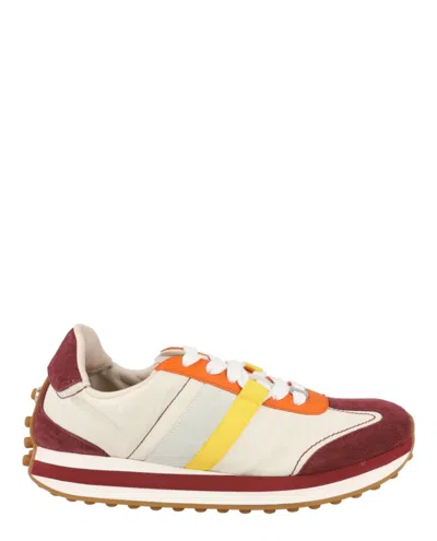 FERRAGAMO FERRAGAMO LULIO SUEDE SNEAKERS WITH SILVER-TONE ACCENTS