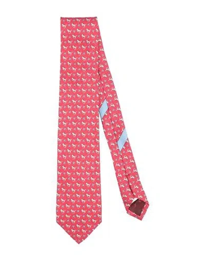 FERRAGAMO FERRAGAMO MAN TIES & BOW TIES RED SIZE - SILK