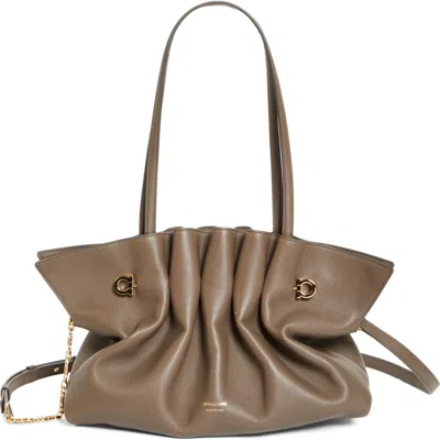 FERRAGAMO FERRAGAMO MEDIUM GANCIO PIERCING SOFT LEATHER SHOULDER BAG