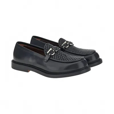FERRAGAMO MEN'S GANCINI ORNAMENT LOAFER IN BLACK
