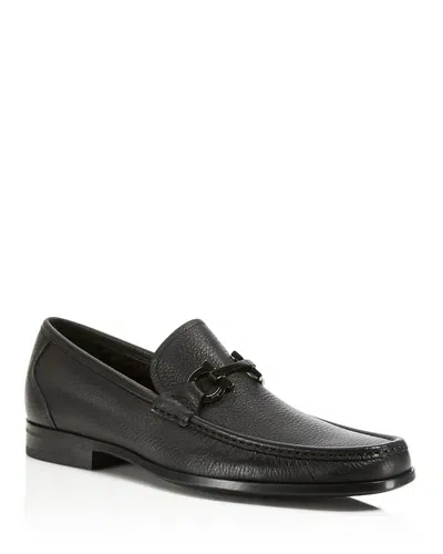 FERRAGAMO MEN'S GRANDIOSO DOUBLE GANCINI BIT LEATHER LOAFERS - NARROW