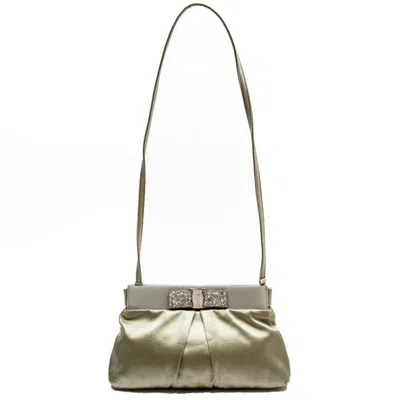 FERRAGAMO METALLIC SATIN SHOULDER BAG (PRE-OWNED)