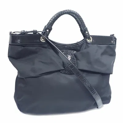 FERRAGAMO NYLON PATENT LEATHER HANDBAG (PRE-OWNED)