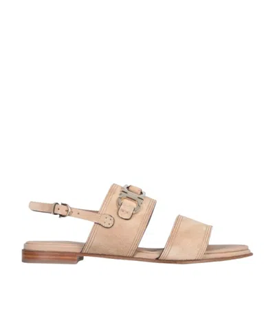 FERRAGAMO OPEN-TOED FLAT SANDALS