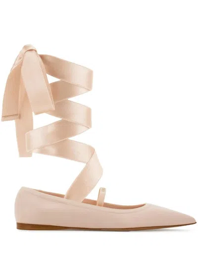 FERRAGAMO WOMEN PINK POINTED TOE BALLET FLATS, 8.5 LUXURY BALLET FLATS FOR WOMEN DARVEYS