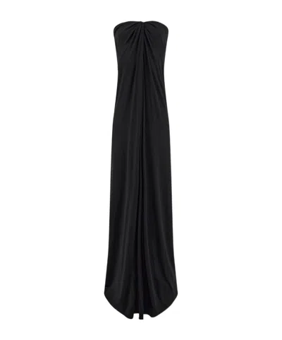 FERRAGAMO FERRAGAMO GATHERED DETAIL STRAPLESS LONG DRESS