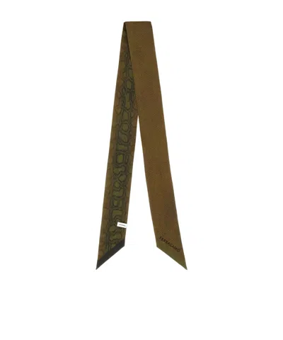 FERRAGAMO FERRAGAMO LOGO PATCH SCARF